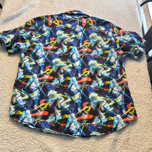 Robert Graham Blue and Red Casual Button Down Shirt Vibrant Design - Picture 5 of 5